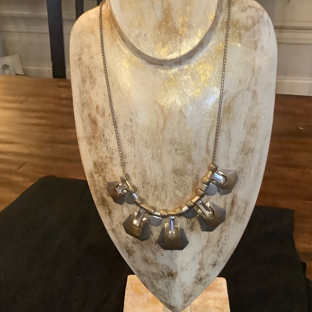 J. Crew antique gold Necklace with Geometric Charms